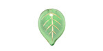 Czech Glass Matte Emerald w/ Gold Leaf Drop 18x13mm