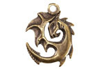 Mykonos Antique Brass (plated) Spiral Dragon 23x31mm