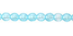 Czech Glass Matte Luster Metallic Sky Blue Round Druk 6mm