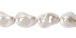 Pearly White Baroque Style Shell Pearl 14x10mm