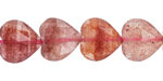 Strawberry Quartz Microfaceted Heart 13-14mm