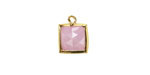 Kunzite w/ Gold Finish Faceted Square Focal 10x13mm