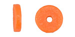 African Sand Cast Powder Glass (Krobo) Tangerine Disc Bead 18-19x4mm