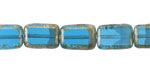 Czech Glass Coastal Waters Rectangle 12x8mm