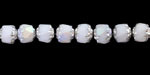 Czech Glass White AB w/ Silver Lantern 6mm