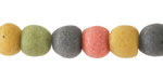 African Glass (Krobo) Recycled Glass Soft Opaque Mix Rounds 8-10mm