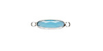 Capri Crystal Elongated Oval Link in Silver Finish Bezel 22x6mm