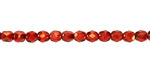 Czech Glass Ruby Red w/ Gold Fire Polished Round 4mm
