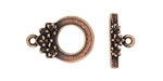 TierraCast Antique Copper (plated) Blossom Toggle Clasp 21x14mm, 17mm Bar