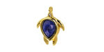 Lapis w/ Gold Finish Sea Turtle Focal 15x19mm