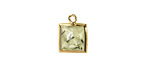 Prehnite w/ Gold Finish Faceted Square Focal 10x13mm