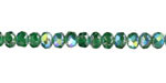 Czech Glass Emerald AB w/ Silver Rondelle 3x5mm