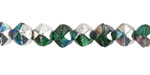 Czech Glass Beach Glass Mix AB w/ Silver English Cut Bead 7x8mm