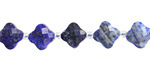 Lapis Faceted Quatrefoil 10mm