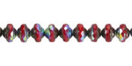 Czech Glass Ruby Red Picasso AB UFO 6x8mm