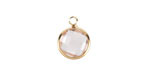 Clear Crystal Round Drop in Gold Finish Bezel 12.8x16.5mm