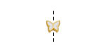 24K Gold (plated) White Enamel Butterfly Bead 7x9mm
