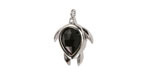 Black Obsidian w/ Silver Finish Sea Turtle Focal 15x19mm