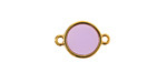 24K Gold (Plated) Transparent Lilac Resin Round Focal Link 12x17mm