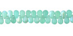 Czech Glass Matte Island Blue AB Teardrop 4x6mm