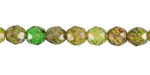 Czech Glass Greens Picasso Mix Fire Polished Round 8mm