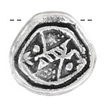 Mykonos Metalized Ceramic Antique Silver Large Carved Focal 40mm