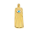 24K Gold (plated) Radiant Enamel Evil Eye Rectangular Focal 11x31mm