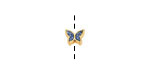 24K Gold (plated) Navy Blue Glitter Enamel Butterfly Bead 7x9mm