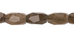 Smoky Quartz Microfaceted Long Nugget 9x14mm