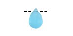 Light Aqua Seafoam Beach-Style Glass Teardrop Focal 14x10mm