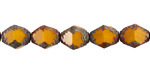 Czech Glass Pumpkin Picasso Etched Bicone 10x8mm