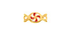 24K Gold (plated) Enamel Peppermint Candy Link 17x8mm