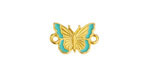 24K Gold (plated) Turquoise Enamel Butterfly Focal Link 16x11mm