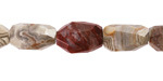 Laguna Lace Agate Microfaceted Long Nugget 15x9mm