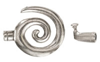 Mykonos Antique Silver (plated) Large Spiral Clasp 43mm