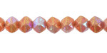 Czech Glass Textured Desert Rose Opal AB w/ Gold Wash English Cut Bead 8mm