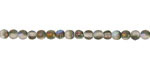 Czech Glass Textured Black Diamond AB w/ Bronze Round Druk 3mm