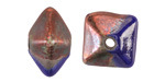 Mykonos Ceramic Raku Metallic Midnight Octahedron Bead 13x15mm