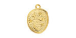 24K Gold (plated) Celestial Symbols Organic Oval Focal 14x19mm