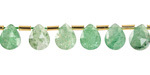 Green Strawberry Quartz (A) Microfaceted Teardrop 8x10mm