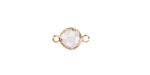 Clear Crystal Round Link in Gold Finish Bezel 14.5x8.5mm