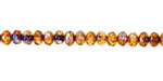 Czech Glass Amber Picasso AB Fire Polished Rondelle 3x5mm