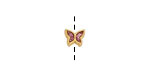 24K Gold (plated) Pink Glitter Enamel Butterfly Bead 7x9mm