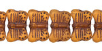 Czech Glass Matte Medium Topaz w/ Brown Wash Butterfly 16x11mm