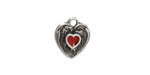 TierraCast Antique Silver (plated) Red Enamel Heart in Heart Shaped Focal 12.5x14mm