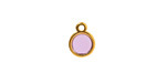 24K Gold (Plated) Transparent Lilac Resin Round Focal 8x11mm