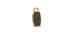 24K Gold (Plated) Transparent Jet Resin Rectangle Focal 6x13mm