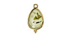 Prehnite w/ Gold Finish Faceted Teardrop Focal 12x21mm