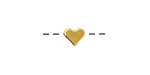 Gold (plated) Simple Heart Focal Bead 7x6mm