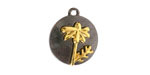 Aster Two-Toned Gunmetal & Gold Finish Round Focal 17.5x20.5mm